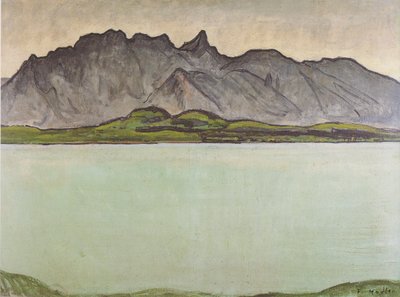 Lago di Thun con la catena dello Stockhorn da Ferdinand Hodler